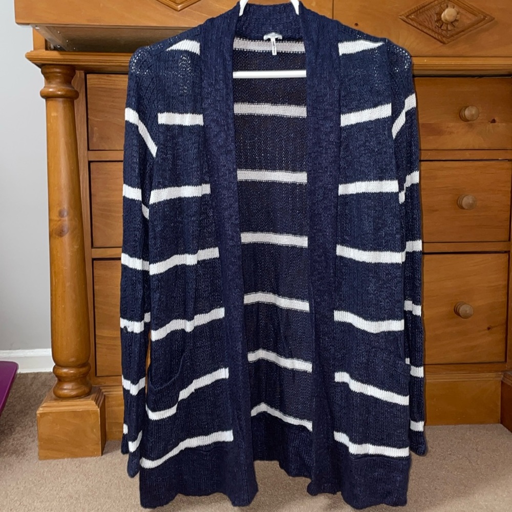 Splendid Navy Blue/White Stripe Cardigan